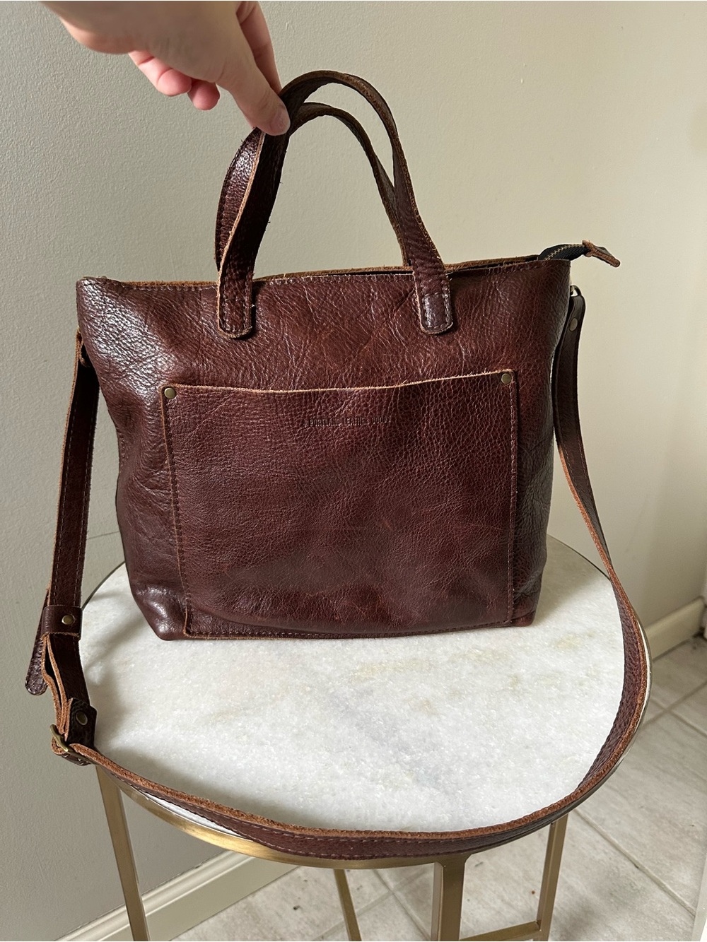 Portland Leather Goods “Almost Perfect” Full Grain Leather Medium Crossbody Tote